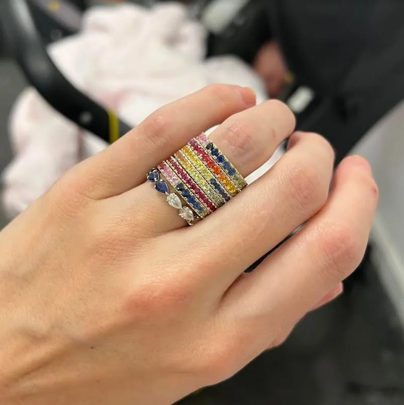 Sapphire Rainbow Ombré Ring