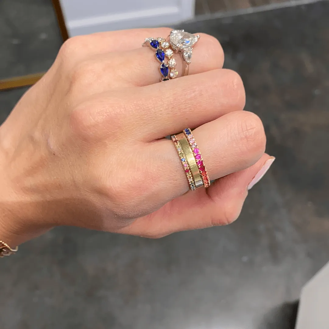 Sapphire Rainbow Ombré Ring