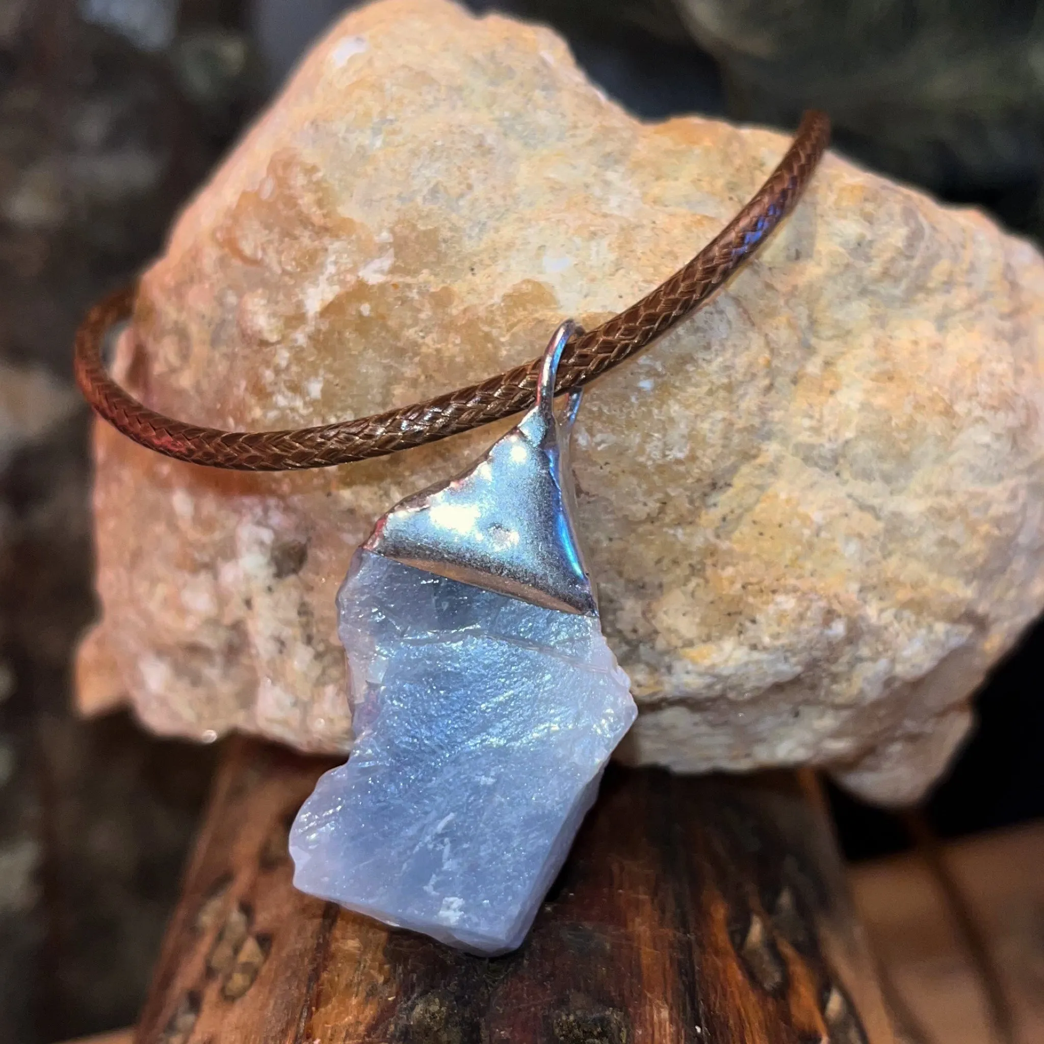 Silver Dipped Blue Calcite