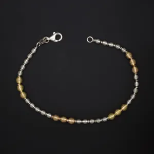 SOLID 18K TRI TONE GOLD BRACELET WHITE YELLOW ROSE SIMPLE CLASSIC ANNIVERSARY