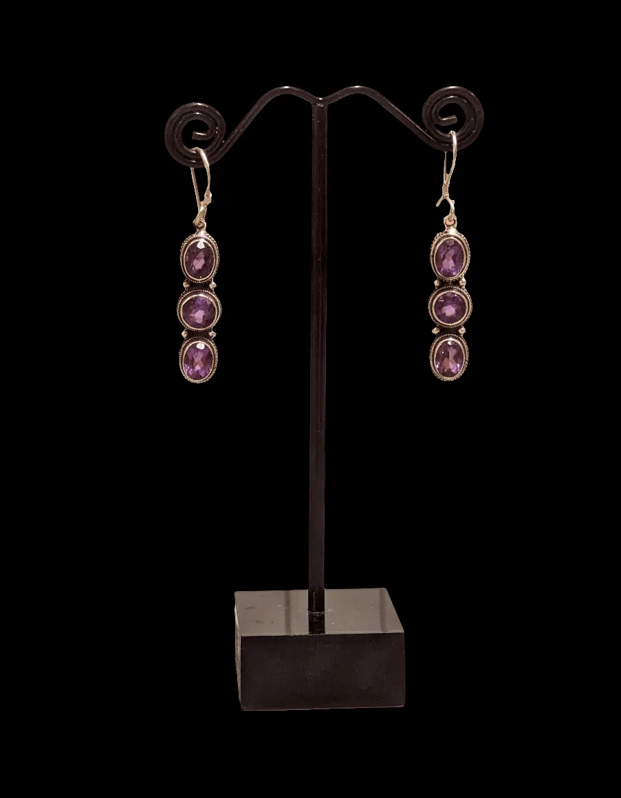 Sparkling Amethyst Drop Earrings