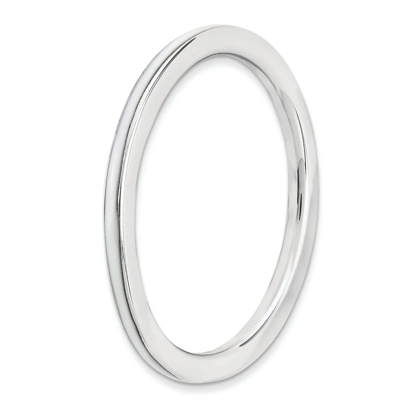 Sterling Silver White Enameled 1.5MM Ring