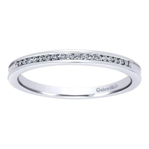 Toledo - 14K White Gold Channel Set Diamond Wedding Band