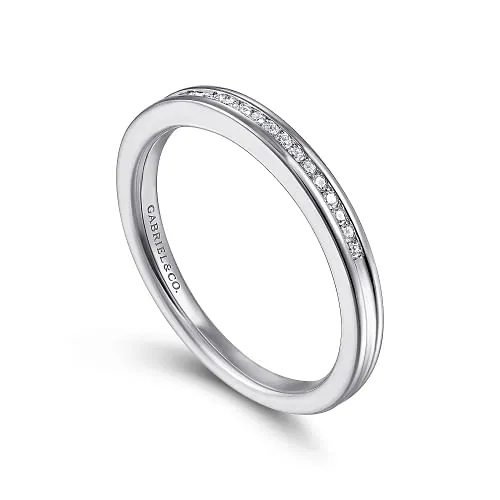 Toledo - 14K White Gold Channel Set Diamond Wedding Band