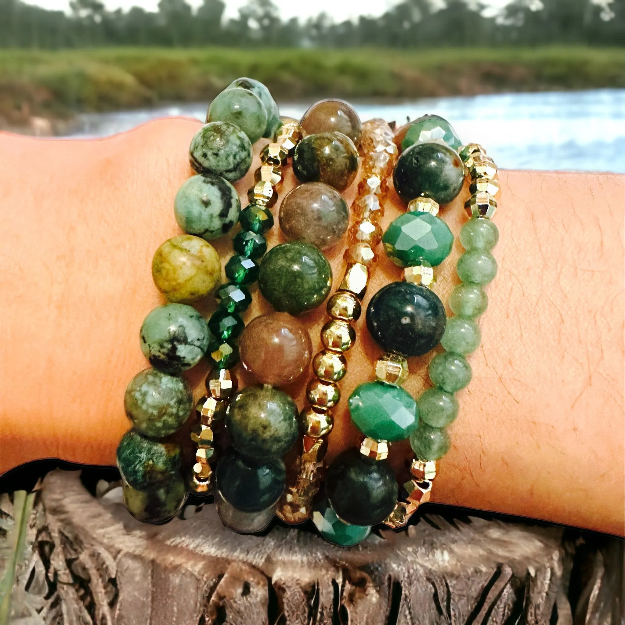 Triple Earth Crystals Peace, Love, Abundance Build-Your-Own Bracelet Set