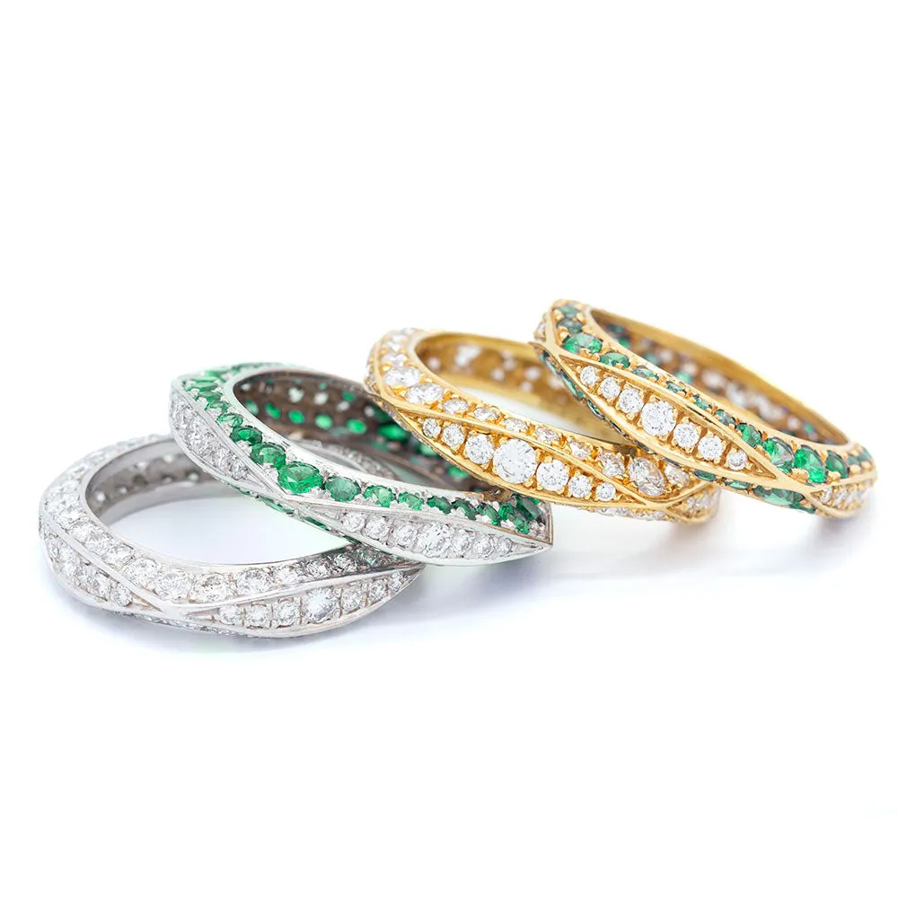 Tsavorite & Diamond Keshet Ring In Yellow Gold