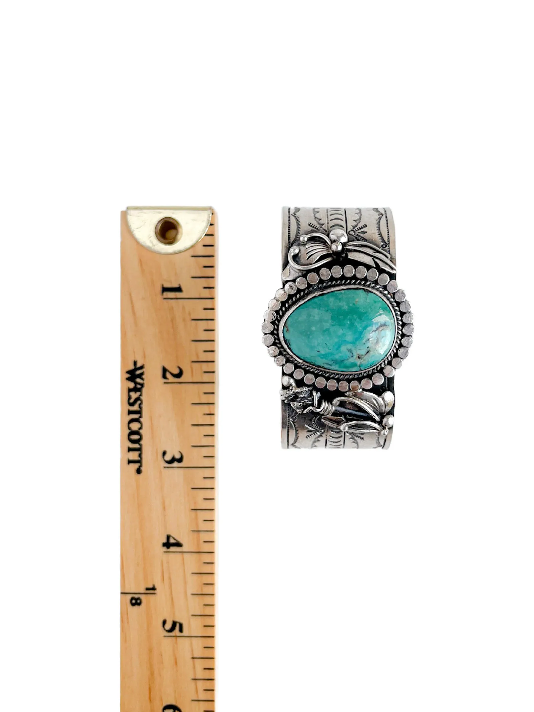 Turquoise Arrow & Feather Cuff Bracelet