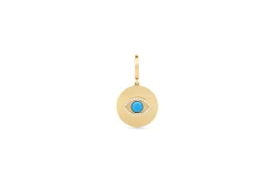 Turquoise Evil Eye Disc Charm