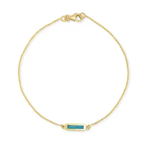 Turquoise Inlay Bar Bracelet