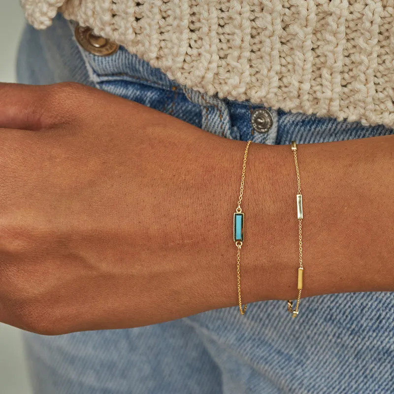 Turquoise Inlay Bar Bracelet