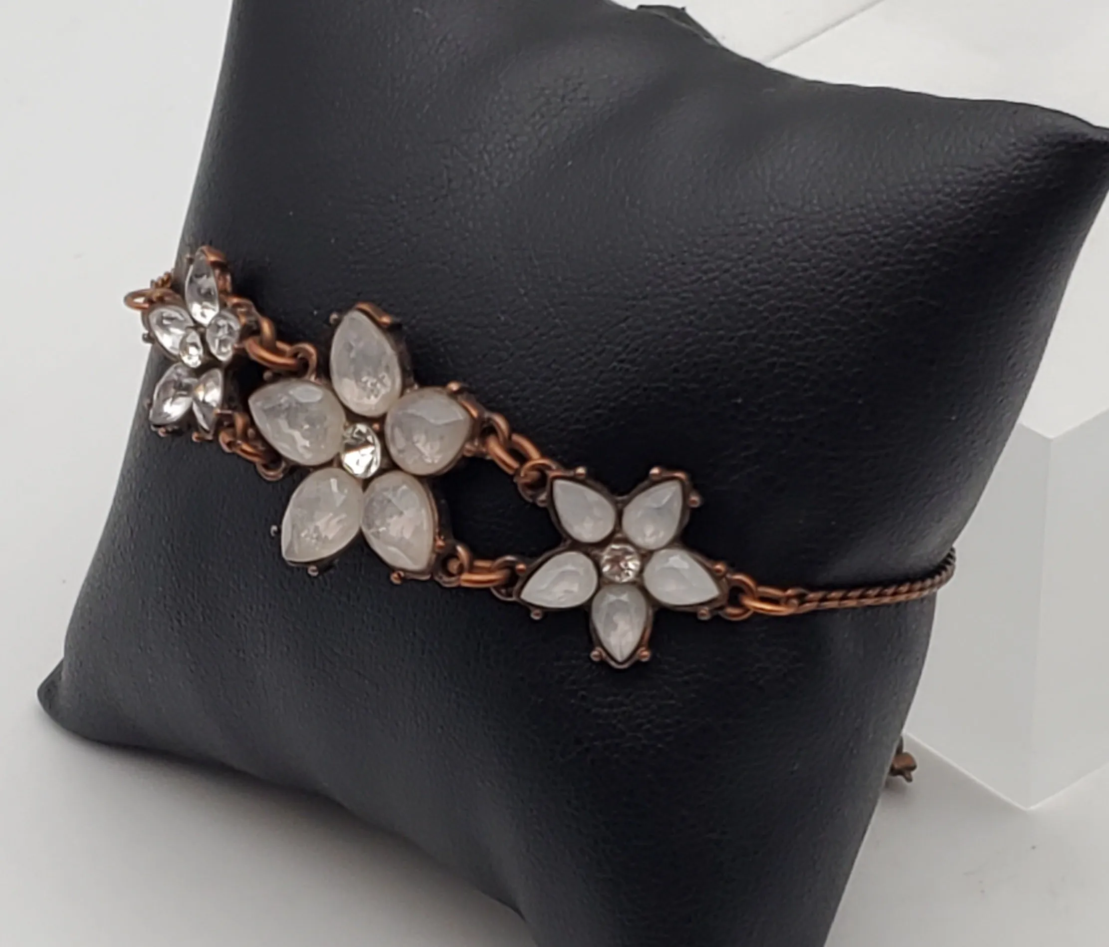 Vintage Floral Copper Lariat Bracelet