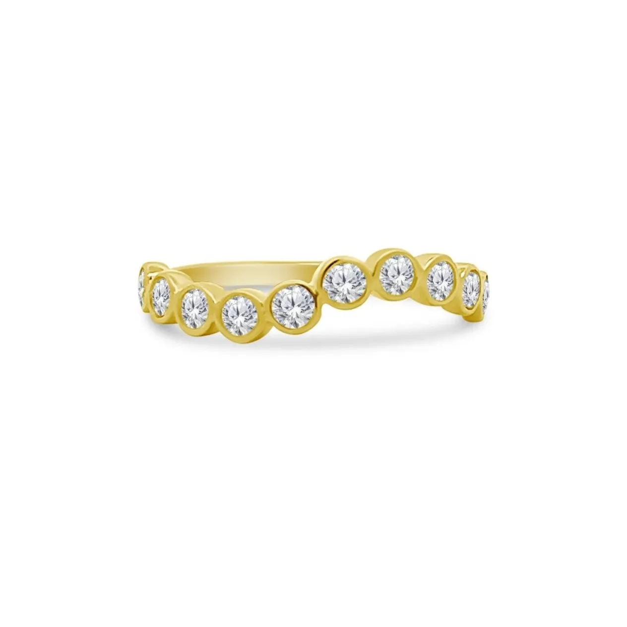 Wavy Diamond Bezel Ring